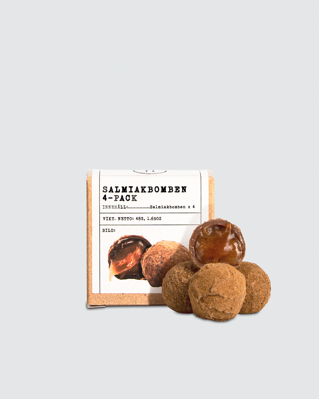 Salmiakbomben 4-pack i gruppen Lakrits med choklad hos Haupt Lakrits AB (100170074)